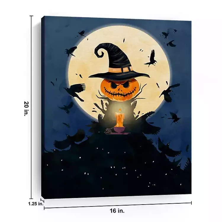 Halloween>Kirklands Home Moonlit Jack O Lantern Canvas Art Print, 16x20