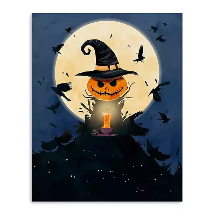 Halloween>Kirklands Home Moonlit Jack O Lantern Canvas Art Print, 24x30