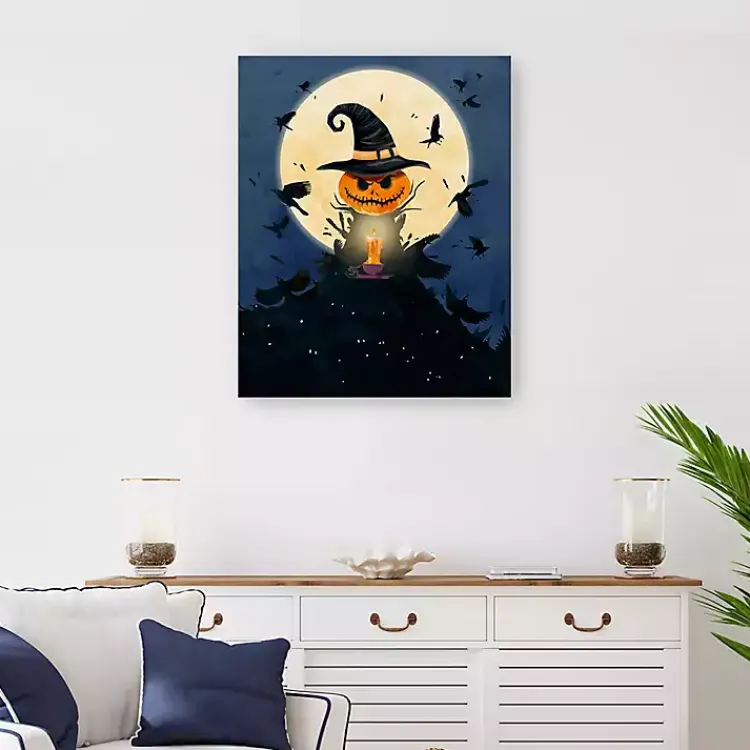 Halloween>Kirklands Home Moonlit Jack O Lantern Canvas Art Print, 24x30