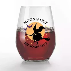 Kirklands Home Moon's Out Brooms Out Halloween Glasses, Set of 2 Outlet
