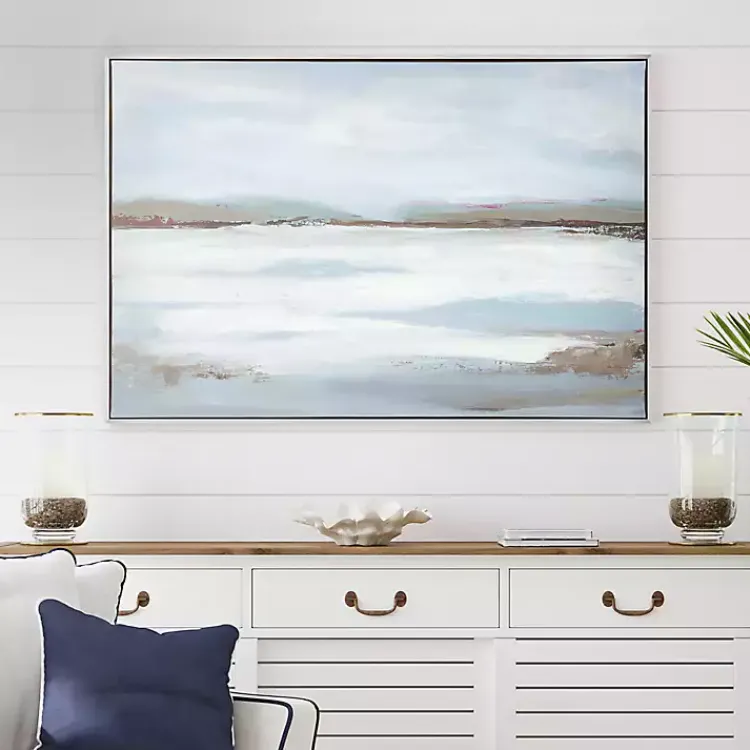 Kirklands Home Morning Sea Framed Canvas Art Print New