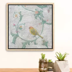 Kirklands Home Mosaic Bird I Framed Canvas Art Print New