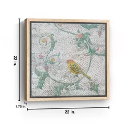 Kirklands Home Mosaic Bird I Framed Canvas Art Print New