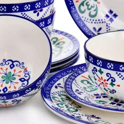 Kirklands Home Mosaic Glazed Round 12-pc. Dinnerware Set Outlet