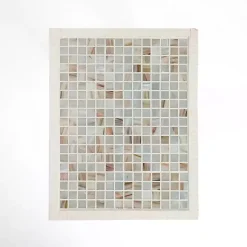 Kirklands Home Mosaic Tile White Wood C-Table Blue