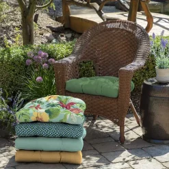Kirklands Home Moss Leala 2-pc. Outdoor Wicker Chair Cushion Set Green New