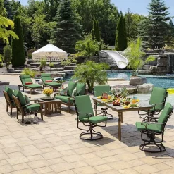 Kirklands Home Moss Leala Texture Outdoor Deep Seat Cushions Green New
