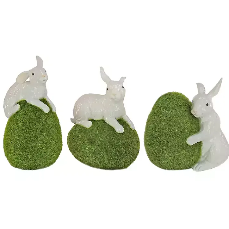 Easter Decorations>Kirklands Home Mossy Green Easter Egg Bunnies, Set of 3