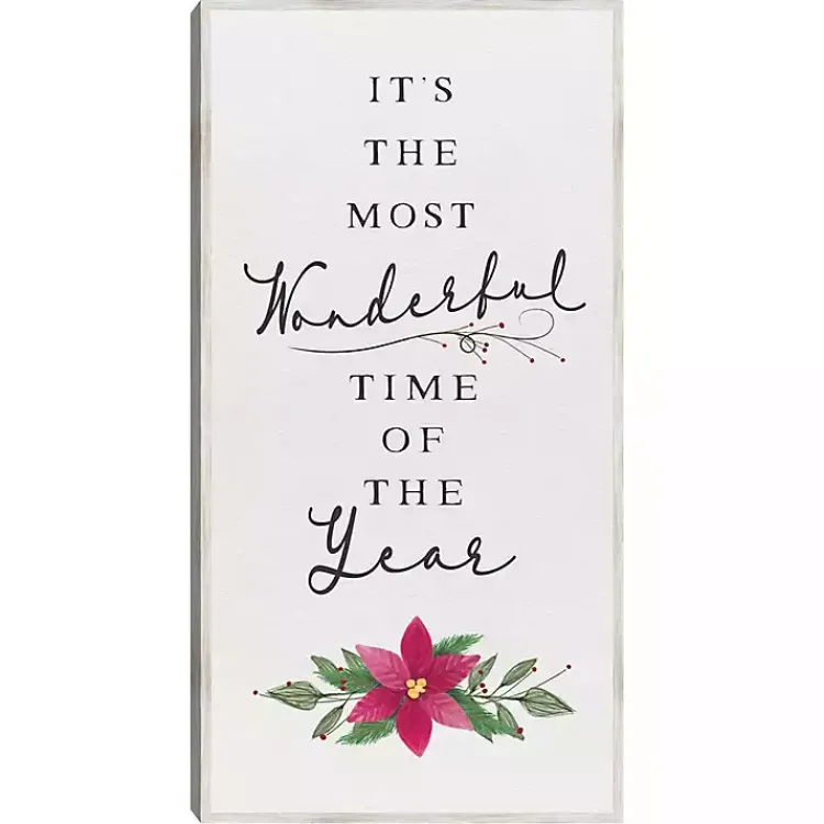 Christmas Art & Wall Decor>Kirklands Home Most Wonderful Time Christmas Canvas Wall Plaque