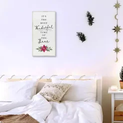 Christmas Art & Wall Decor>Kirklands Home Most Wonderful Time Christmas Canvas Wall Plaque
