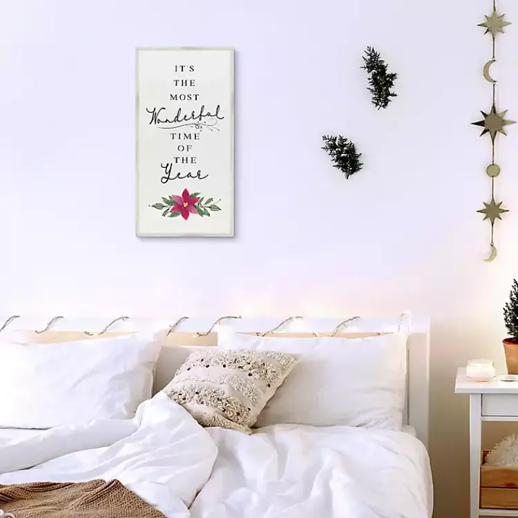 Christmas Art & Wall Decor>Kirklands Home Most Wonderful Time Christmas Canvas Wall Plaque