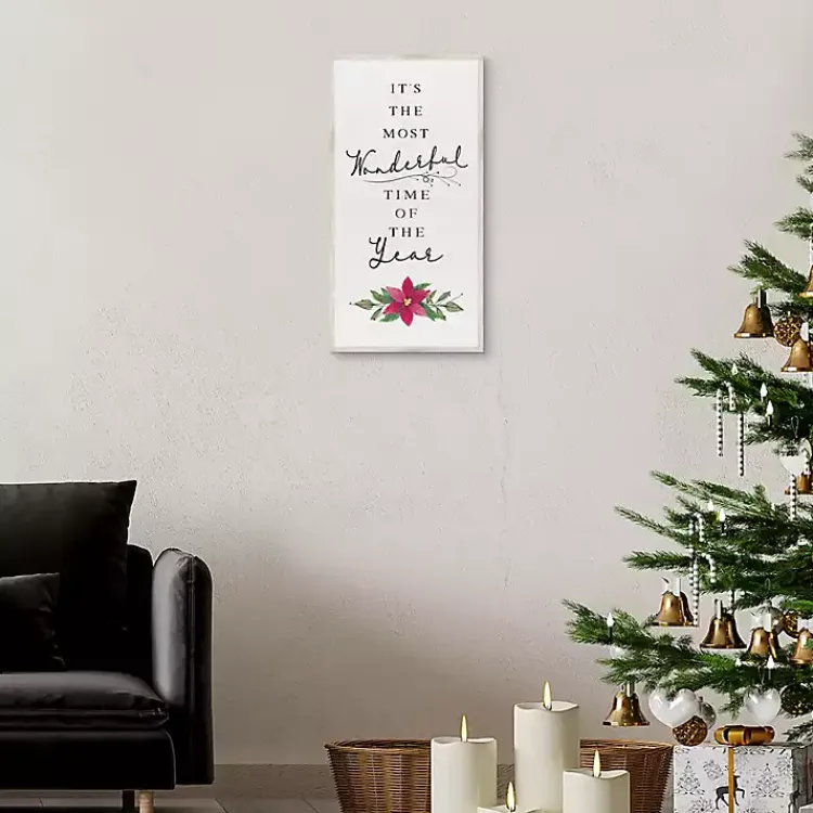 Christmas Art & Wall Decor>Kirklands Home Most Wonderful Time Christmas Canvas Wall Plaque