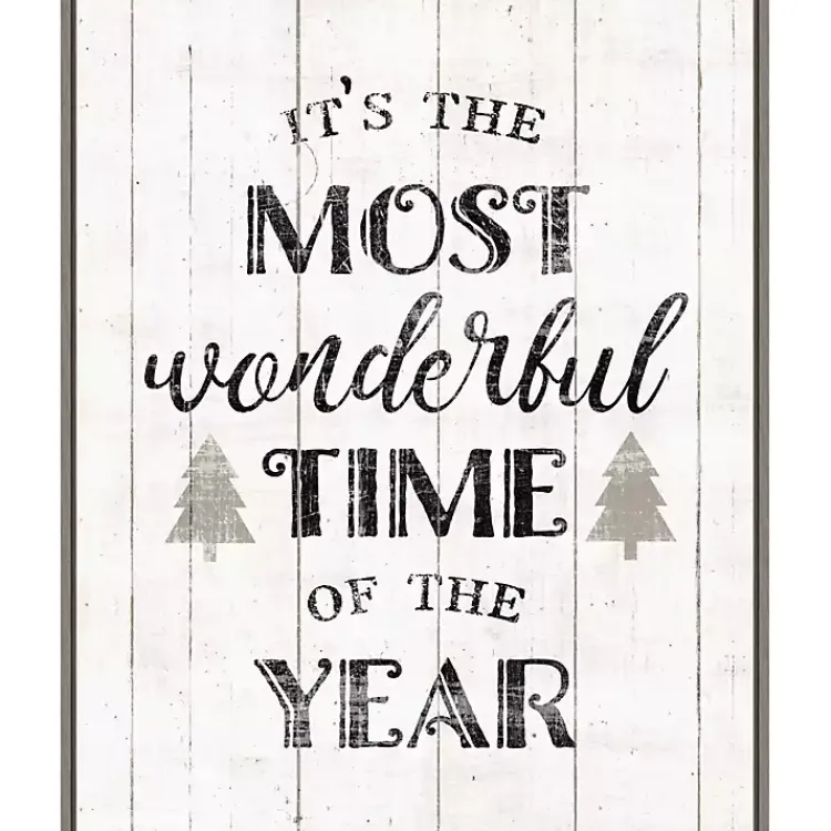Christmas Art & Wall Decor>Kirklands Home Most Wonderful Time Framed Canvas Print