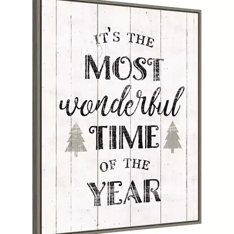 Christmas Art & Wall Decor>Kirklands Home Most Wonderful Time Framed Canvas Print