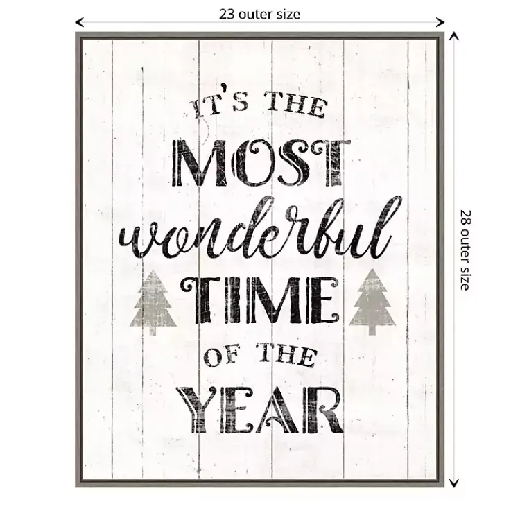 Christmas Art & Wall Decor>Kirklands Home Most Wonderful Time Framed Canvas Print