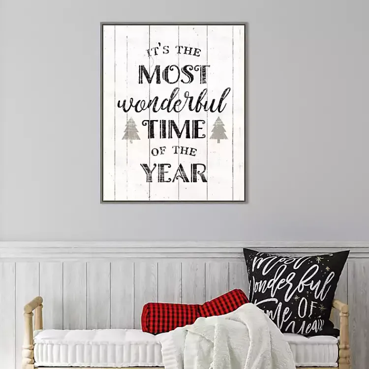 Christmas Art & Wall Decor>Kirklands Home Most Wonderful Time Framed Canvas Print