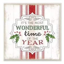 Christmas Art & Wall Decor>Kirklands Home Most Wonderful Time Framed Wall Plaque
