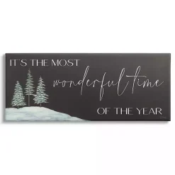 Christmas Art & Wall Decor>Kirklands Home Most Wonderful Time Night Sky Canvas Wall Plaque