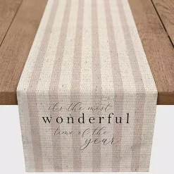 Christmas Dining & Entertaining>Kirklands Home Most Wonderful Time of the Year Runner, 90 in. Tan