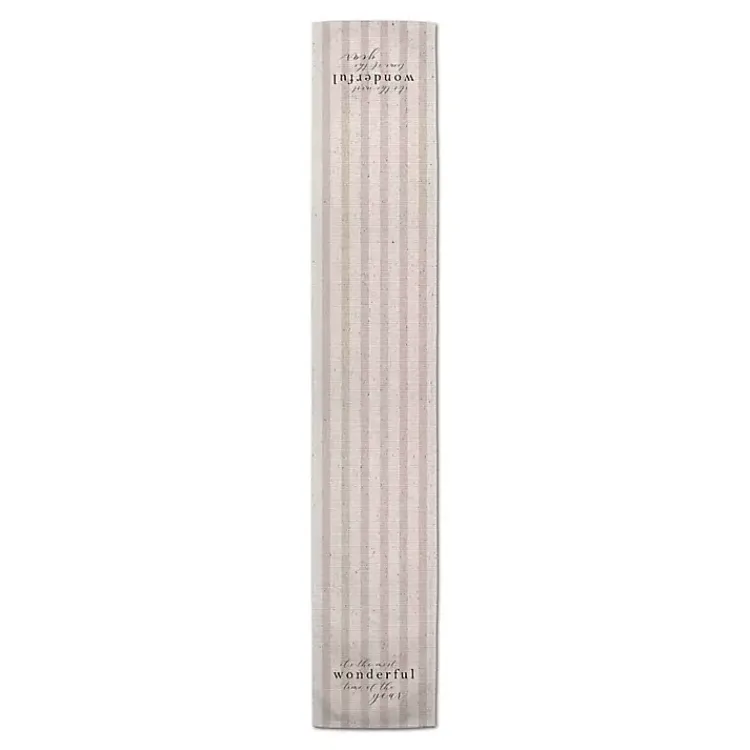 Christmas Dining & Entertaining>Kirklands Home Most Wonderful Time of the Year Runner, 90 in. Tan