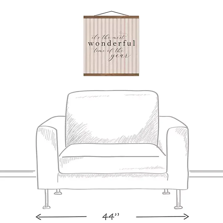 Christmas Art & Wall Decor>Kirklands Home Most Wonderful Time of the Year Wall Hanger Pink