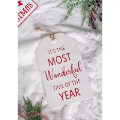 Christmas Art & Wall Decor>Kirklands Home Most Wonderful Time of Year Hangtag Wall Plaque
