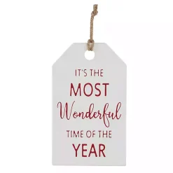 Christmas Art & Wall Decor>Kirklands Home Most Wonderful Time of Year Hangtag Wall Plaque