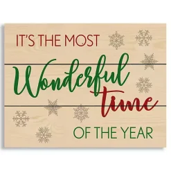Christmas Art & Wall Decor>Kirklands Home Most Wonderful Time Wood Pallet Wall Plaque