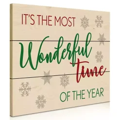 Christmas Art & Wall Decor>Kirklands Home Most Wonderful Time Wood Pallet Wall Plaque