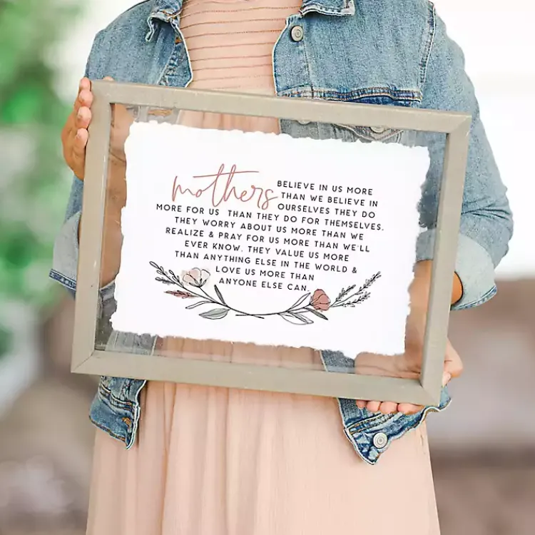 Kirklands Home Mothers Believe in Us Framed Wall Plaque Discount