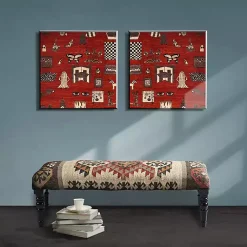 Kirklands Home Color Bohemian Bench Multi Hot