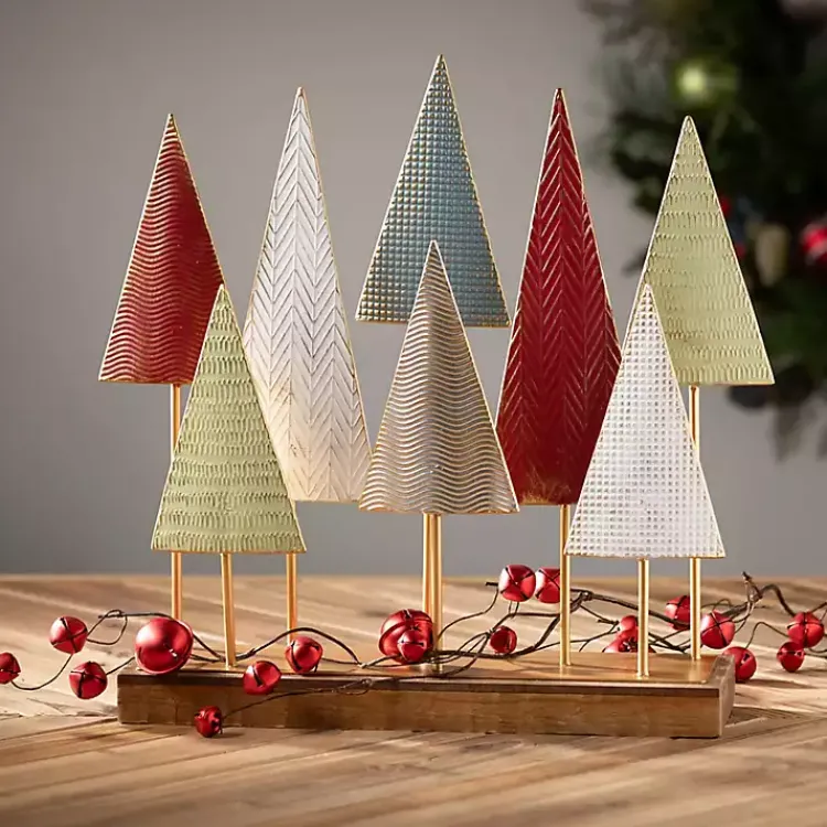 Christmas Decorations>Kirklands Home Color Metal Tabletop Trees Multi