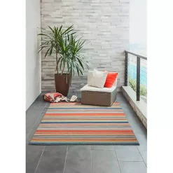 Kirklands Home Multi Dhurri Stripe Indoor/Outdoor Area Rug, 5x7 Sale