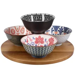 Kirklands Home Patterned Ceramic 8-pc. Bowl Set Multi Clearance