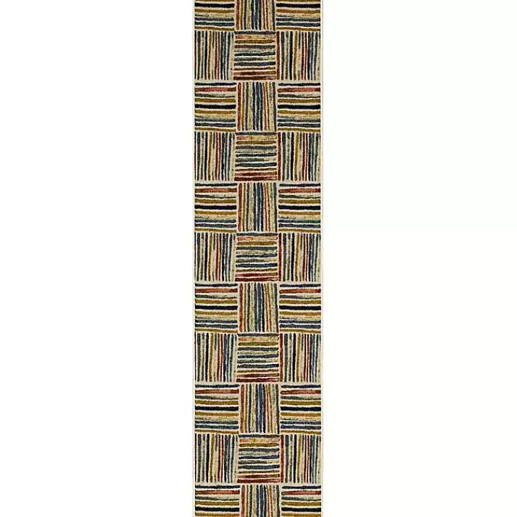 Kirklands Home Watercolor Strip Runner, 2x8 Multi Hot