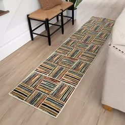 Kirklands Home Watercolor Strip Runner, 2x8 Multi Hot