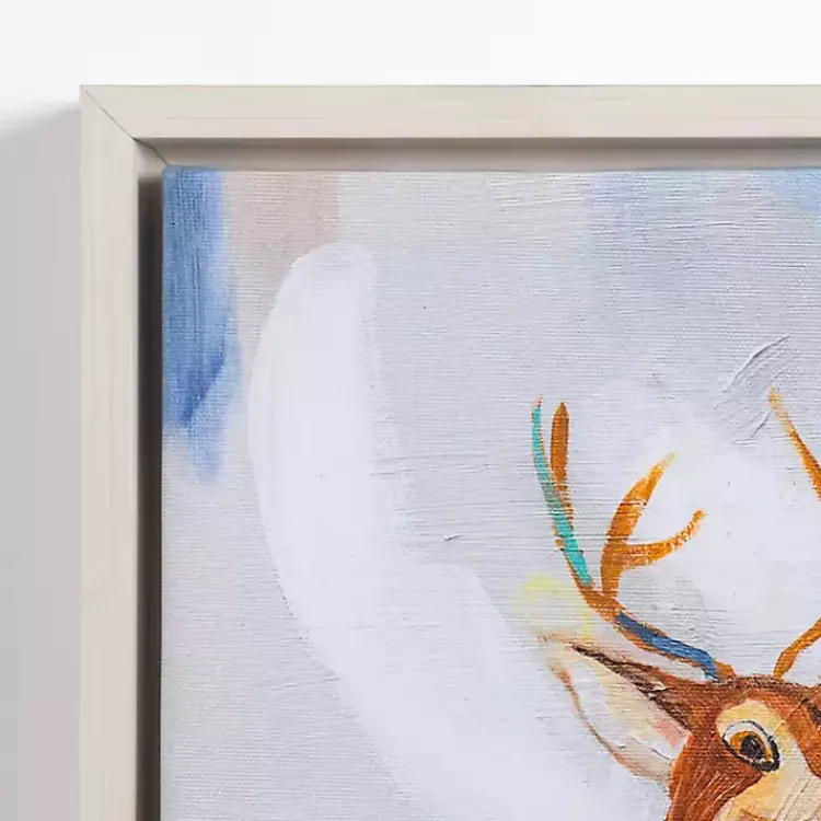 Christmas Art & Wall Decor>Kirklands Home Multicolor Abstract Deer Framed Canvas Art Print