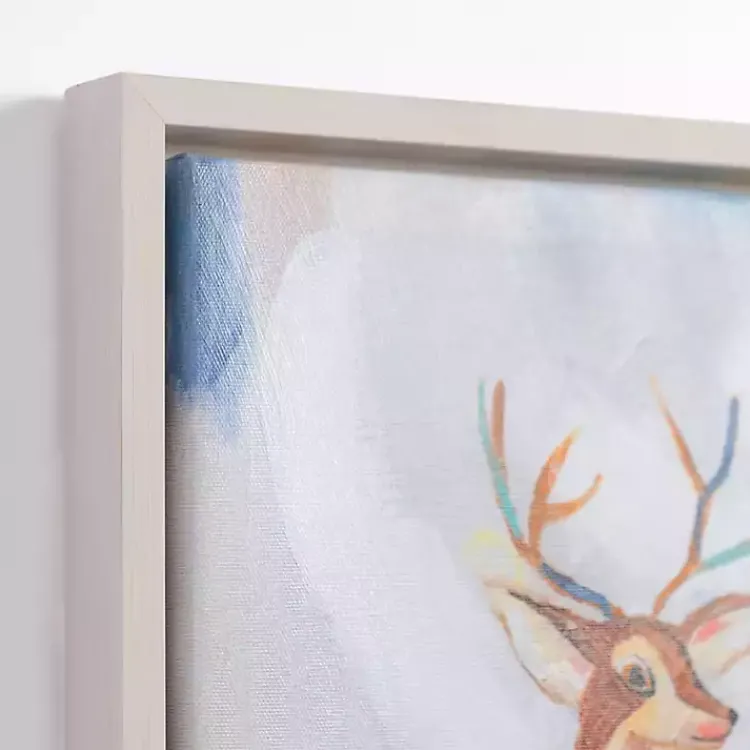 Christmas Art & Wall Decor>Kirklands Home Multicolor Abstract Deer Framed Canvas Art Print