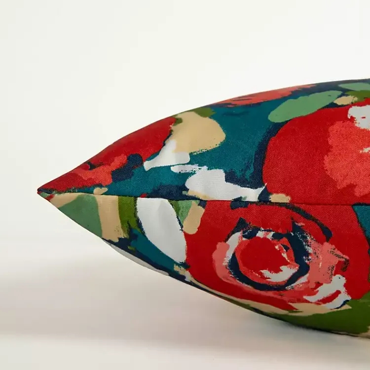 Kirklands Home Multicolor Abstract Floral Outdoor Pillow, 22 in. Outlet