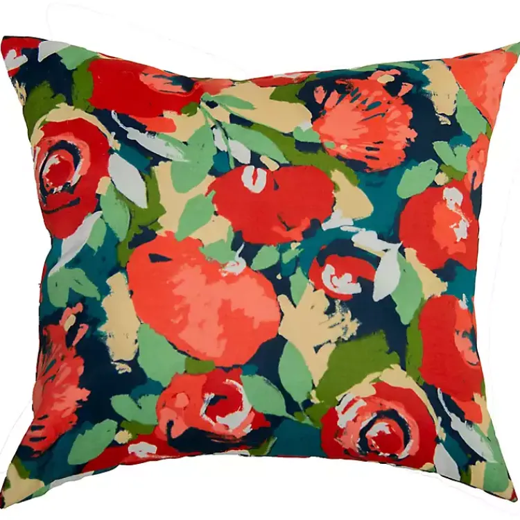 Kirklands Home Multicolor Abstract Floral Outdoor Pillow, 22 in. Outlet