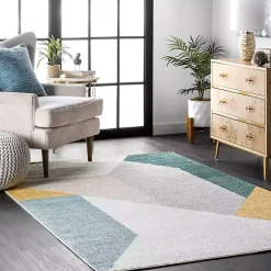 Kirklands Home Multicolor Abstract Shapes Area Rug, 8x10