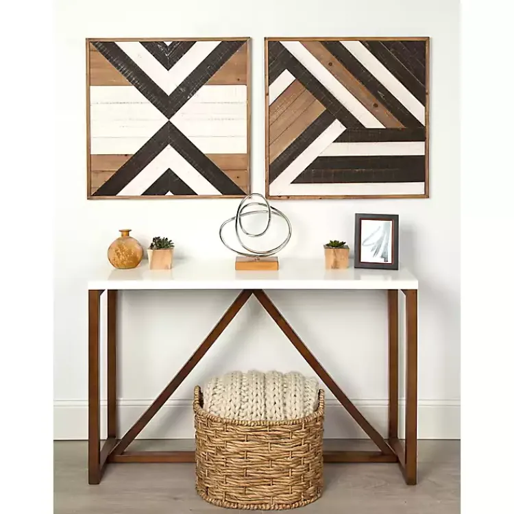 Kirklands Home Multicolor Baralt Shiplap Wood Wall Plaque Discount
