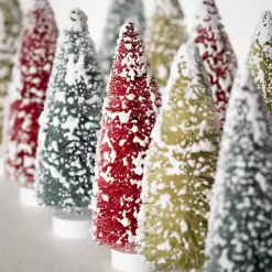 Christmas Decorations>Kirklands Home Multicolor Bottlebrush Christmas Trees, Set of 12