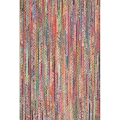Kirklands Home -Color Braided Jute and Cotton Area Rug, 5x8 Multi Outlet