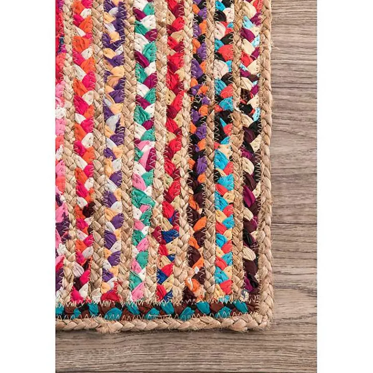 Kirklands Home -Color Braided Jute and Cotton Area Rug, 8x10 Multi Discount