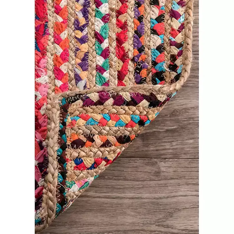 Kirklands Home -Color Braided Jute and Cotton Area Rug, 8x10 Multi Discount