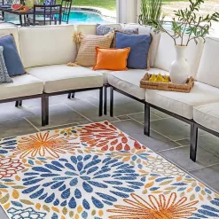Kirklands Home Multicolor Burst Indoor/Outdoor Area Rug, 5x8