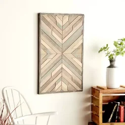 Kirklands Home Multicolor Criss Cross Chevron Wood Wall Plaque Hot