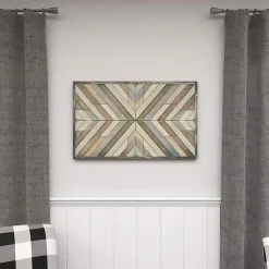 Kirklands Home Multicolor Criss Cross Chevron Wood Wall Plaque Hot