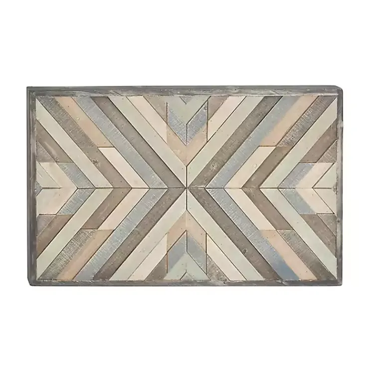 Kirklands Home Multicolor Criss Cross Chevron Wood Wall Plaque Hot